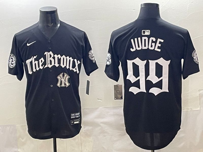 Men 2025 New York Yankees 99 Judge Black Five generations Joint Name Nike MLB Jersey style 41